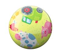 HABA 2012745001 Balle pour Enfant en Forme d'animaux de la Ferme, 22 cm, avec Valve, en Plastique Robuste, Balle de Jeu colorée pour l'intérieur et l'extérieur, à partir de 2 Ans