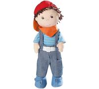 HABA 2142 - Poupée Max, à partir de 18 mois, garçon cool pour jouer et câliner, avec des vêtements et des cheveux doux