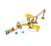 HABA 302056 - Kullerbü Toboggan a Billes Ding Dong - Jeu de balles en bois et en plastique de 38 pièces avec des courbes prononcées et des effets musicaux
