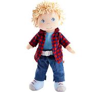 HABA 302843 - Poupée HABA Nick Soft Boy avec des cheveux blonds, des yeux bleus et un visage brodé pour les 18 mois et plus