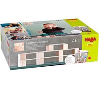 HABA 306248 Building Block System- Clever Up! 1.0- 46 wooden pieces with educational booklet & sturdy storage bag- Ages 1 and Up (Made in Germany)