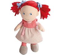 HABA 5737 - Poupée Mirli - 20 cm - Première poupée bébé à queue de cochon rouge pour les enfants de 6 mois et plus