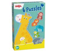 HABA 6 Premiers Puzzles Famille d'animaux - Set de 6 pièces pour Les Enfants à partir de 2 Ans - Expérience pédagogique avec Les Puzzles - 2012185003