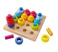 Haba anneaux de joute en bois couleur joute junior 19 cm Multicolore G