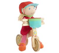HABA Annelie 2011906001 Ensemble de draisiennes avec poupée Annelie, Roue en Bois, Casque de vélo et Panier pour Enfants à partir de 18 Mois