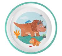 HABA Assiette pour enfant - Assiette en mélamine pratique - Antidérapante - Passe au lave-vaisselle - Pour les fans de dinosaures à partir de 12 mois - 2012441005
