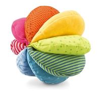 HABA - Balle en Tissu Arc en Ciel - Balle de préhension - Développe la motricité Fine - Lavable en Machine - 8 Effets sensoriels différents - 6 Mois - 3672