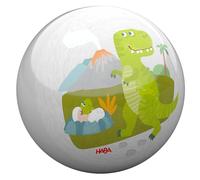 HABA Ballon Dino 14 cm pour Enfants dès 2 Ans - Ballon de Jeu en Plastique avec Motifs de Dinosaures et Valve, Brillant, idéal Jardin, Plage et intérieur - 2012755001