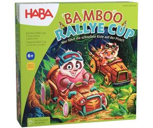 HABA Bamboo Rallye Cup 2010883001 Jeu de société de dés pour Enfants à partir de 6 Ans avec klaxon Amusant en Bois - Interactions turbulentes avec Facteur de colère
