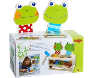 HABA Banc à Marteler Musical 2 en 1 - Métallophone et Grenouilles