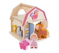 HABA - Boîte à Formes Petite Ferme en Bois PEFC - Connaître Les Animaux - Boîte transportable - 12 Mois et Plus - 306625