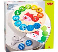 HABA Caterpillar Rainbow Preschool Apprentiel Activity with Colors & Numbers Fileing Game & Fine Motor Skills Toy for Kids Laing Cartes pour les