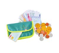 HABA Creative Play 2011830001 - Porte-Monnaie pour Enfants avec pièces en Bois, Billets et Argent de Jeu - Favorise la compréhension des nombres et Le Jeu de rôle - À partir de 3 Ans
