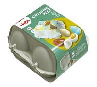HABA Creative Play 2012299001 Lot d'œufs en bois pour enfants à partir de 3 ans - Outil de jeu avec boîte à œufs - Accessoires de jeu pour la cuisine de jeu et le magasin