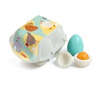 HABA Œufs en bois Creative Play 2012299001 – Lot avec boîte, dès 3 ans, jeu de cuisine