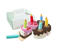 HABA Creative Play 2012306001 Gâteau d'anniversaire en Carton pour Enfants à partir de 3 Ans avec à découper, Pelle à gâteau en Bois et 5 Bougies