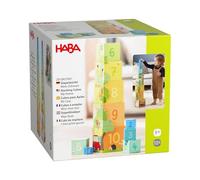 HABA Cubes à empiler Ma Maison - Set de 10 pièces en Carton Robuste - Favorise la motricité et la compréhension des Chiffres - Dès 12 Mois - Empilable pour Un Gain de Place - 2010937001