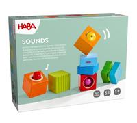 HABA Cubes Découverte Sonores - 6 Cubes Musicaux en Bois pour Bébé & Enfant dès 1 an, Jouet d'Éveil & Montessori pour la Perception Auditive dès 12M - 2014451001