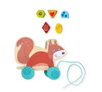 HABA - Ecureuil à Tirer - Jouet à Tirer en Bois - Jouet en Bois - Bébé - 1 an - 306938