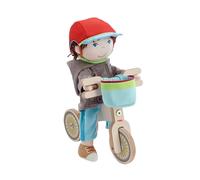 HABA Ensemble de Draisiennes Lian - Vélo en Bois avec Poupée Lian, Casque de Vélo et Panier de Vélo - Vélo avec Double Roue pour Un Statut Sûr - 2011905001