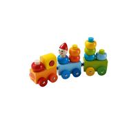 HABA Entdecker Zug Farbkringel, 16-tlg., Holzwagen, Ziehwagen, Spielwagen, Holzbausteine, Spielzeug, 5126