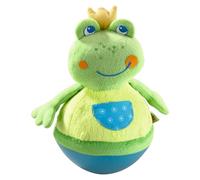 HABA Figurine à Tenir Debout Grenouille - Jouets pour bébés et Enfants dès 6 Mois - Jouet de motricité en Velours avec Effet de Balancement et de tintement - 1005859001