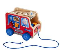 HABA - Figurine à Tirer Camion de Pompiers - Jouet en Bois - 12 Mois et Plus - 304317