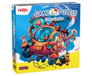 HABA Game Meets Puzzle - Crazy Copter - 2 en 1 Jeu & Puzzle avec 2 Niveaux de Difficulté - A partir de 5 Ans - Jeu de Stratégie pour Enfants - 2012215001