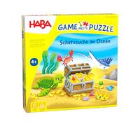 HABA Game & Puzzle - Chasse au trésor dans l'océan - Combinaison Parfaite pour Les Fans de Jeux et de Puzzles - avec 30 pépites Scintillantes et Un Cachet imaginatif - pour Les Enfants à partir de 4