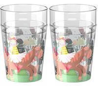 HABA Gobelet pailleté Princesse & Cheval 1 - gobelet enfant avec effet pailleté scintillant, parfait pour eau, jus & thé, pratique pour petites mains - 2012447004 (Lot de 2)