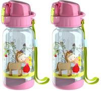 HABA - Gourde pour enfant - Bouteille solide 400 Ml - Légère - Ouverture facile et sécurisée - 304485 (Lot de 2)