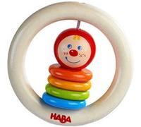 Haba hochet Clown junior 9 x 9 cm bois clair/rouge Ivoire G