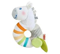 HABA Hochet Zebra 2012339001 - Jouet de préhension en Peluche pour bébé avec hochet et Tissu Extra Doux - Favorise Les Sens et la motricité pour Les Enfants à partir de 6 Mois