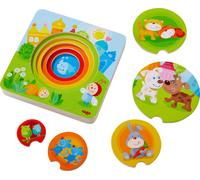 HABA Holzpuzzle Kunterbunte Tierkinder 0303536