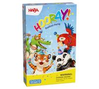 HABA Hooray Confetti Party - Jeu dès 3 Ans avec dés et confettis colorés - Reconnaissance des Couleurs et des Formes pour 2 à 4 Joueurs - 2012214003