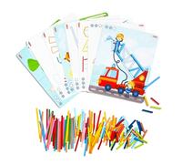 HABA Jeu d'association Stabix - Bâtonnets en bois colorés, cartes modèles - dès 3 ans - 1307163001