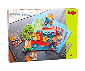 HABA - Jeu de laçage Pompiers en Intervention - 305287 - Jouet en Bois - Dès 3 Ans Multicolor, Coloré