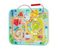 HABA - Jeu Magnétique - Ville Labyrinthe - Jouet en Bois - Jeu de motricité et de réflexion - Reconnaissance des Couleurs - Transportable, Léger, Solide - 2 Ans et Plus - 301056