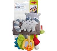 HABA - Jouet d’éveil Amis de la forêt - Raton Laveur - Hochet en Tissu Lavable - A accrocher sur Cosy ou Poussette - 306925