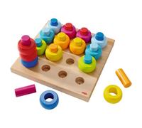 HABA - Jouet en Bois PEFC - Construction - Jeu à Enficher Anneaux - 2 Ans et Plus - 2202