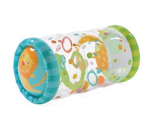 HABA Krabbelrolle Konfetti - Jouet bébé interactif dès 6 mois | Trois balles colorées éveillent la curiosité avec des sons de hochet et des stimuli visuels.