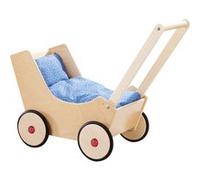 Haba landau de poupée en bois avec rembourrage 57 cm Ivoire G