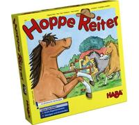 Haba 4321 - Hoppe Reiter Pferdestarkes Wettlaufspiel, für 2-4 Spieler Von 3-12 Jahren, Spielbar in 3 Varianten, Brettspiel mit einfachen Spielregeln