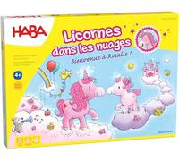 HABA - Licornes dans Les Nuages Bienvenue à Rosalie - Jeu coopératif de Course et de Collecte - 4 Ans et Plus - Réf 302768