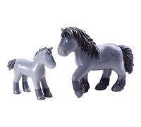 HABA Little Friends - Jument Cassandra et Poulain Cleo, Gris