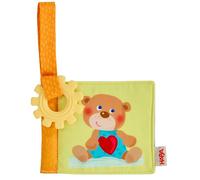 HABA Livre Buggy First Wörter - Livre en Tissu avec élément de Dentition et Boucle - pour Enfants à partir de 6 Mois - Lavable à 30 °C - Livre de bébé avec Film couineur et crépitant - 2012330001