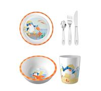 HABA Lot de 4 bols unisexes - Assiettes, gobelets et couverts - Pingouin - Taille unique