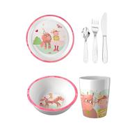 HABA Lot de 4 bols unisexes - Assiettes, gobelets et couverts - Princesse et cheval - Taille unique