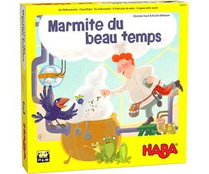 HABA - Marmite du Beau Temps - Jeux de société - Jeu de Course et mémoire coopératif - 4 Ans et Plus- 305516, Bleu/Blanc