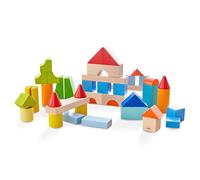 HABA Mes Premiers Blocs de Construction - 46 Blocs en Bois colorés avec Sac en Coton - Fabriqué en Allemagne - pour Enfants dès 1 an - Favorise la motricité Fine - 2010877001